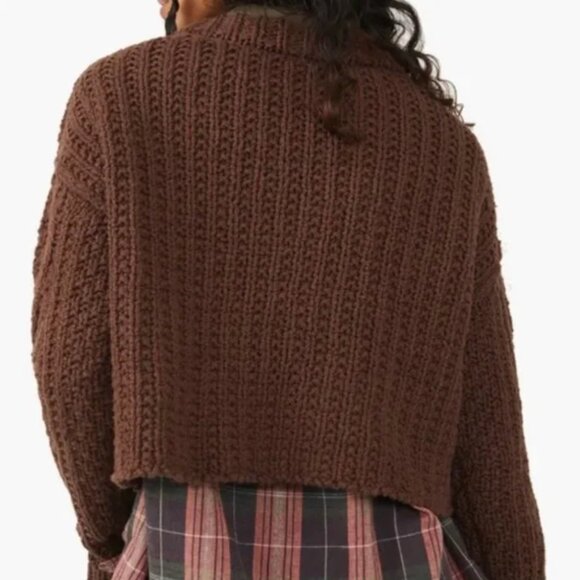 NWT Free People Cutting Edge Crop Sweater - Picture 2 of 7